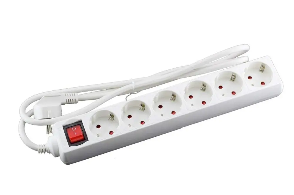 Универсальная Европейская электрическая удлинительная розетка с переключателем удлинитель 5 розеток