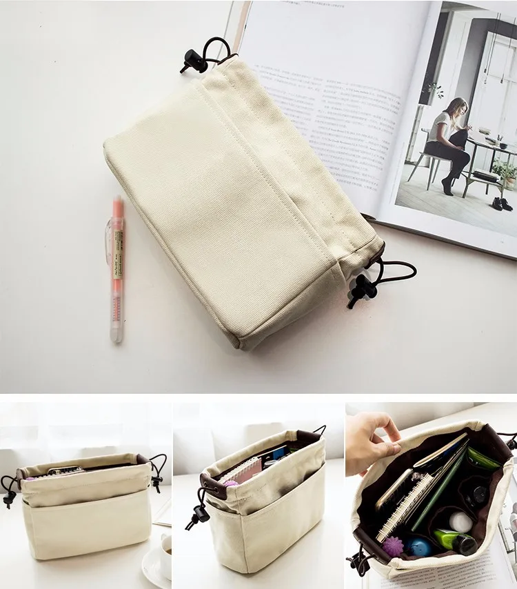 Wholesale premium quality plain plain canvas bag travel cosmetic bag organizer with many alternative colors
