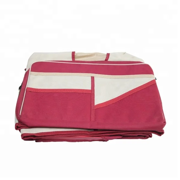 Plastic Folding Canvas Utility Rolling Shopping Cart with Canvas Bag