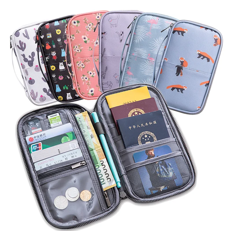 Travel Wallet RFID Blocking Passport Clutch Travel Document Organizer Vaccination Card Holder Passport Bag