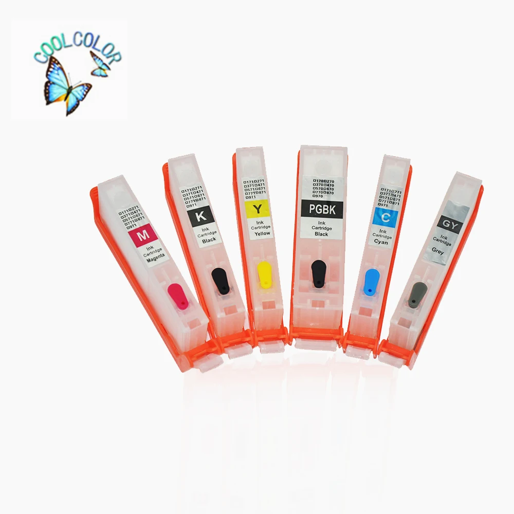 Factory Direct Sell Refillable Cartridge For Canon PIXMA MG7750/MG7751/MG7752 /MG7753(Six Colors)
