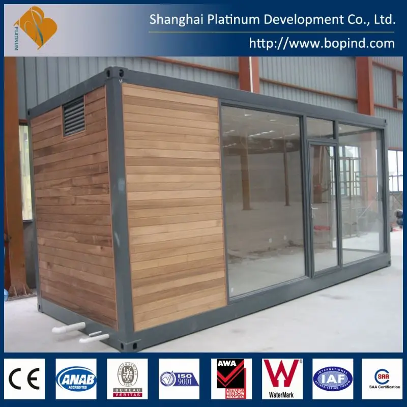 steel structure 20ft shipping container house with aluminium windows and doors