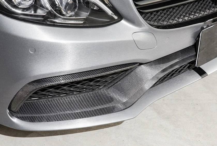 Carbon Chin Spoiler Wing Splitter Flap Canards Front Bumper Lip for Mercedes Benz W205 C63 Car Body Kits