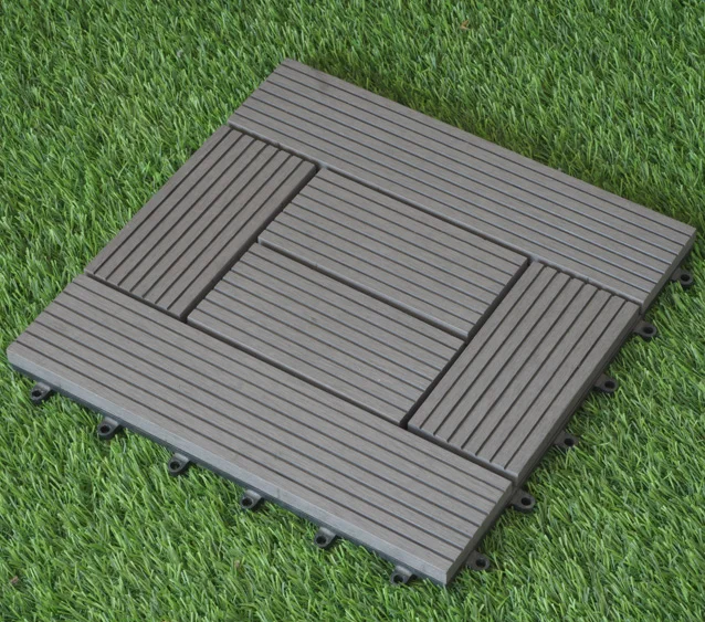 
Easy Install Wood Texture WPC Wood Plastic Composite Corridor Tiles Designs DIY Deck Tile Floor Plastic Wood Tiles 