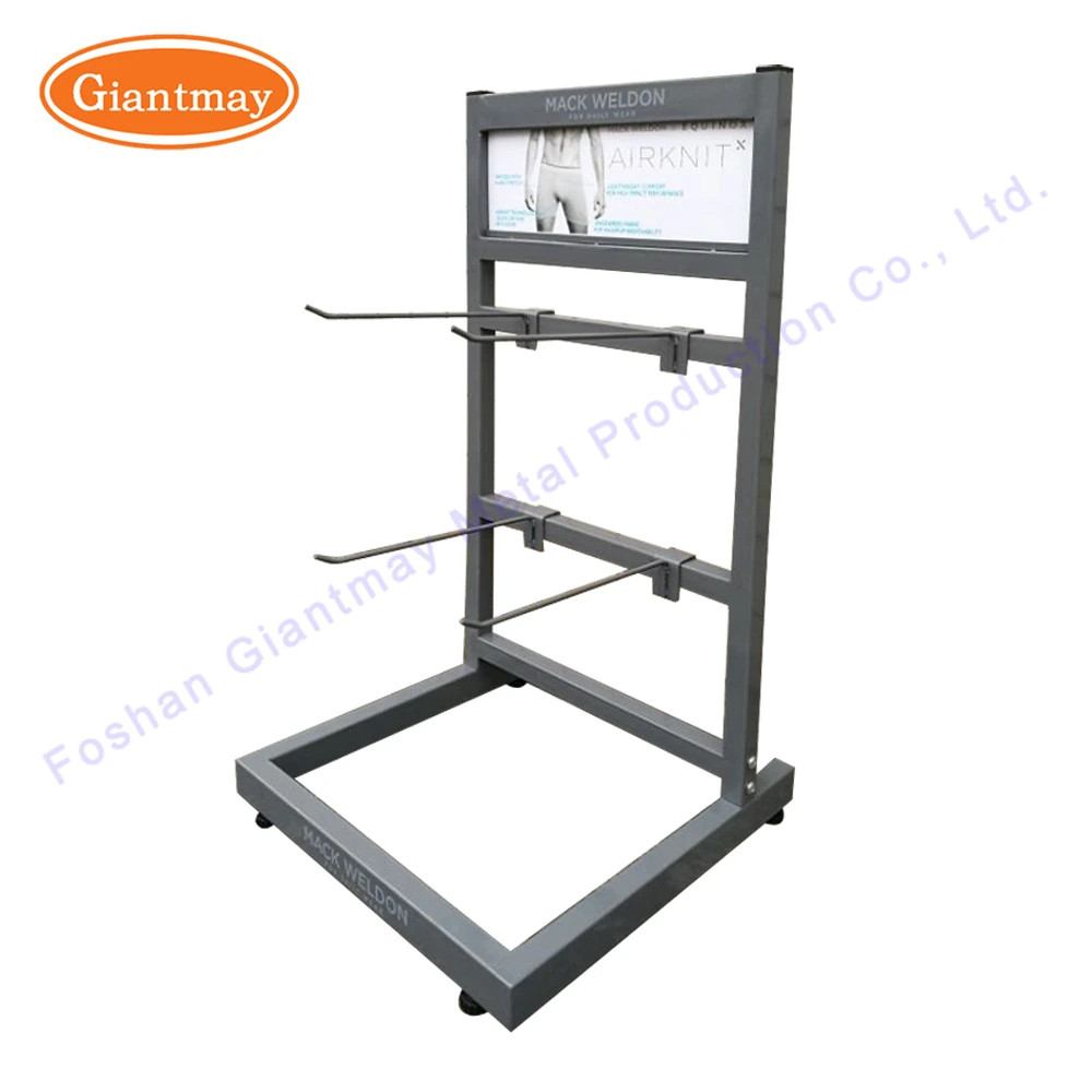 Custom Double Sides Hooks Hanging Countertop Socks Display Stand For Retail