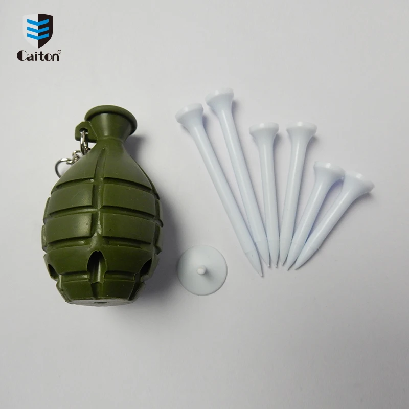 Caiton Golf Tee Holder Carrier 6 Plastic Golf Tees Ball Marker Keychain Golf Accessories