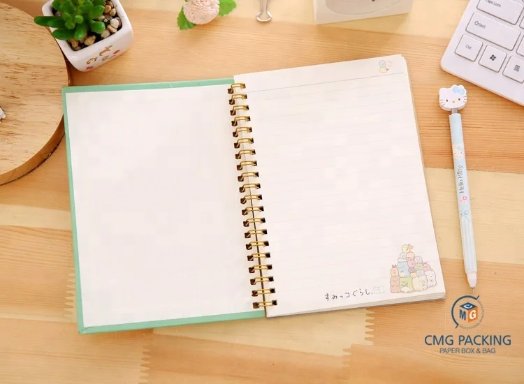 wholesale Paper Spiral Notebook Cartoon Line Hardcover Notebook Diary Japanese Coil Planner Organizer Agenda