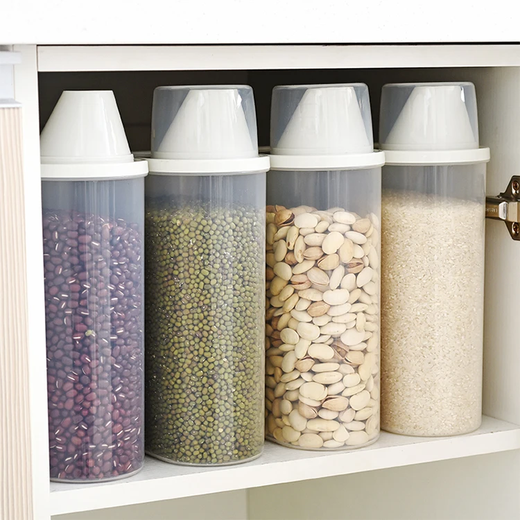 Storage Box Transparent Vaccum Rice Container, Plastic Storage Boxes & Bins Food Container Modern Plastic Cans Rectangle