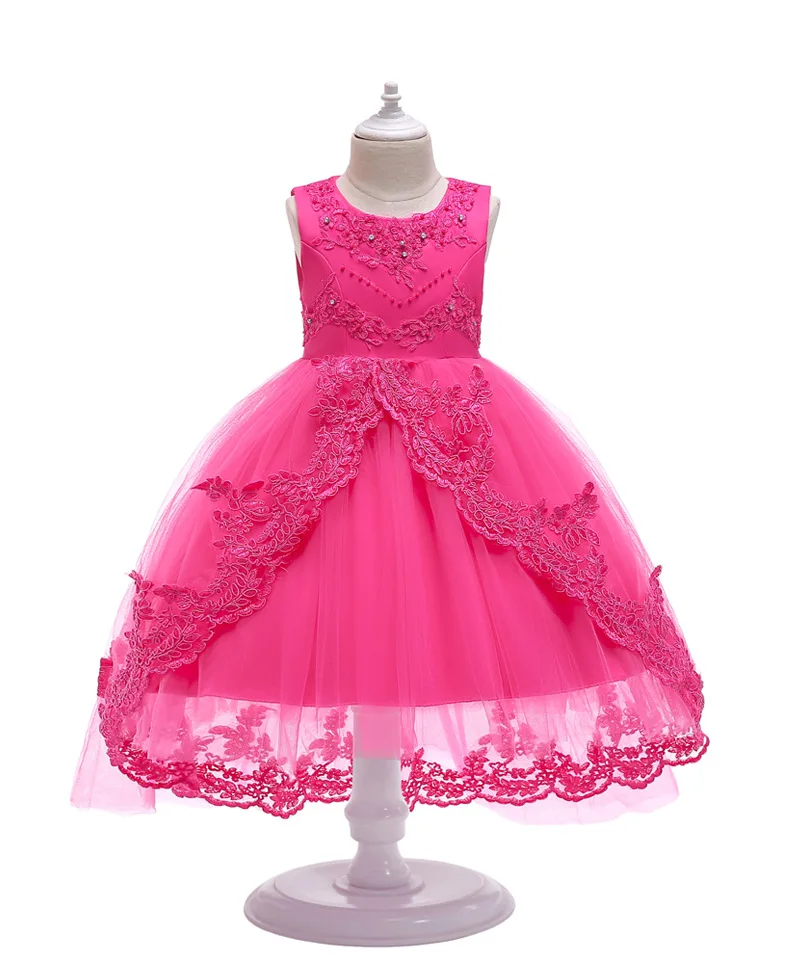 2019 hot selling summer new model beautiful little queen 5 years princess party kids clothes flower girl dress