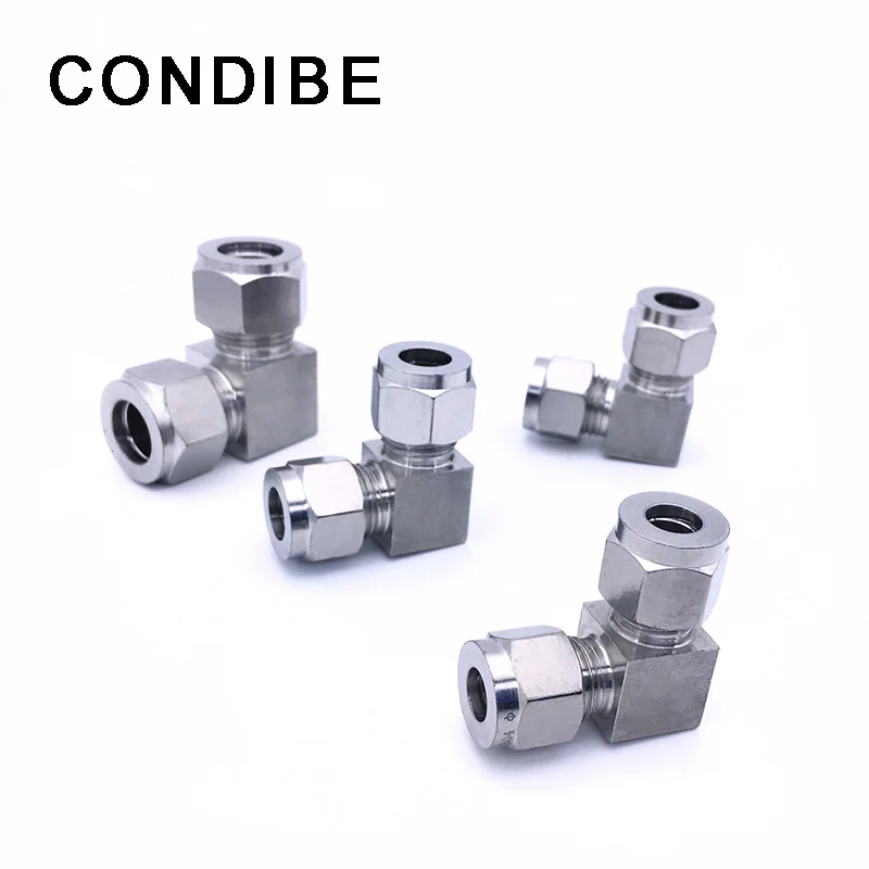 Condibe ss 316 swagelok 90 degree double ferrule instrument tubing union elbow connector fitting