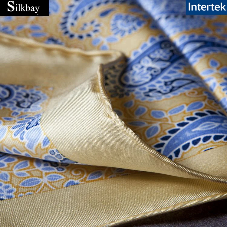 
Custom printed 100% silk men handkerchief 