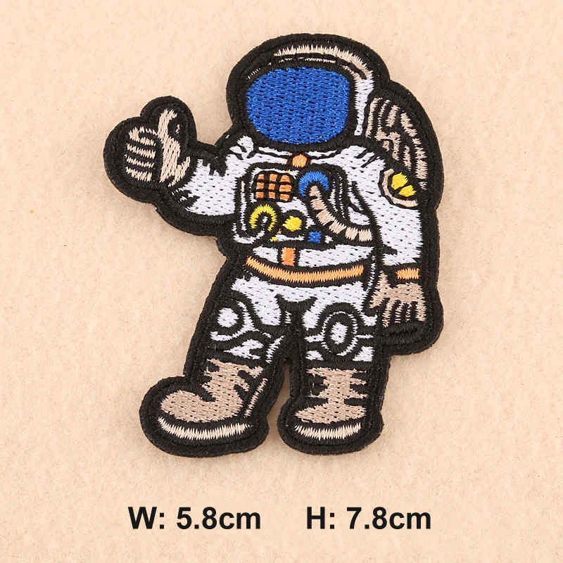 Embroidery Patches for Clothing DIY Stripes Astronaut Appliques Clothes Stickers Iron on Space Badge Drop Shipping