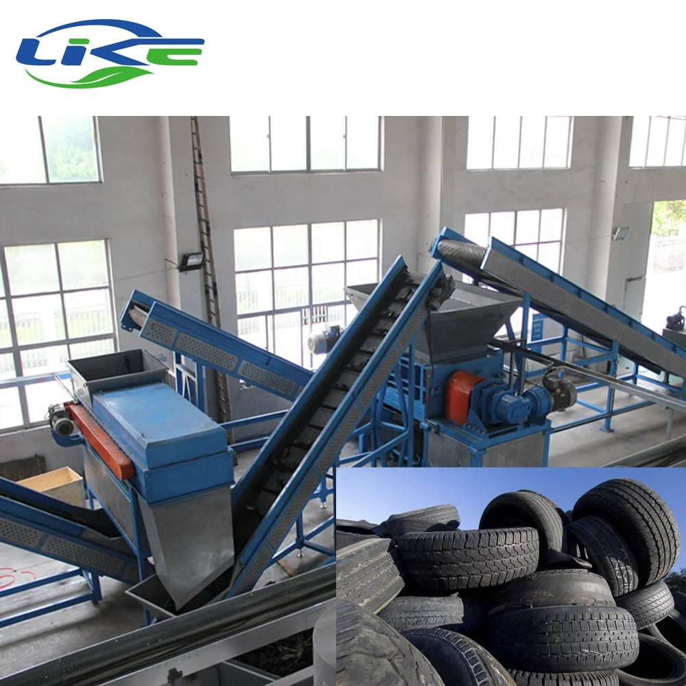 
Used tyre rubber powder price tire shredder recycling line 