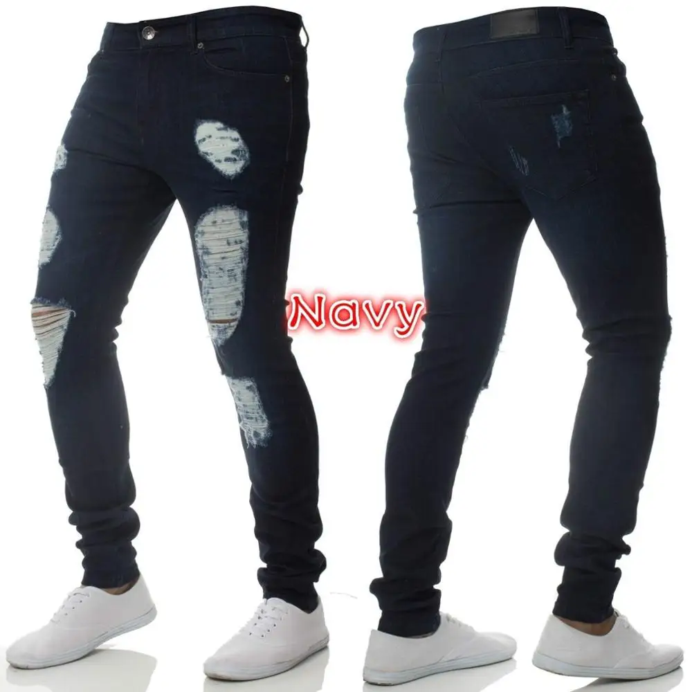 
High Waist Breathable Denim Jeans Man Slim Stretch Denim Jean Bodycon Tassel Belt Bodycon Skinny Push Up Jeans For Man 