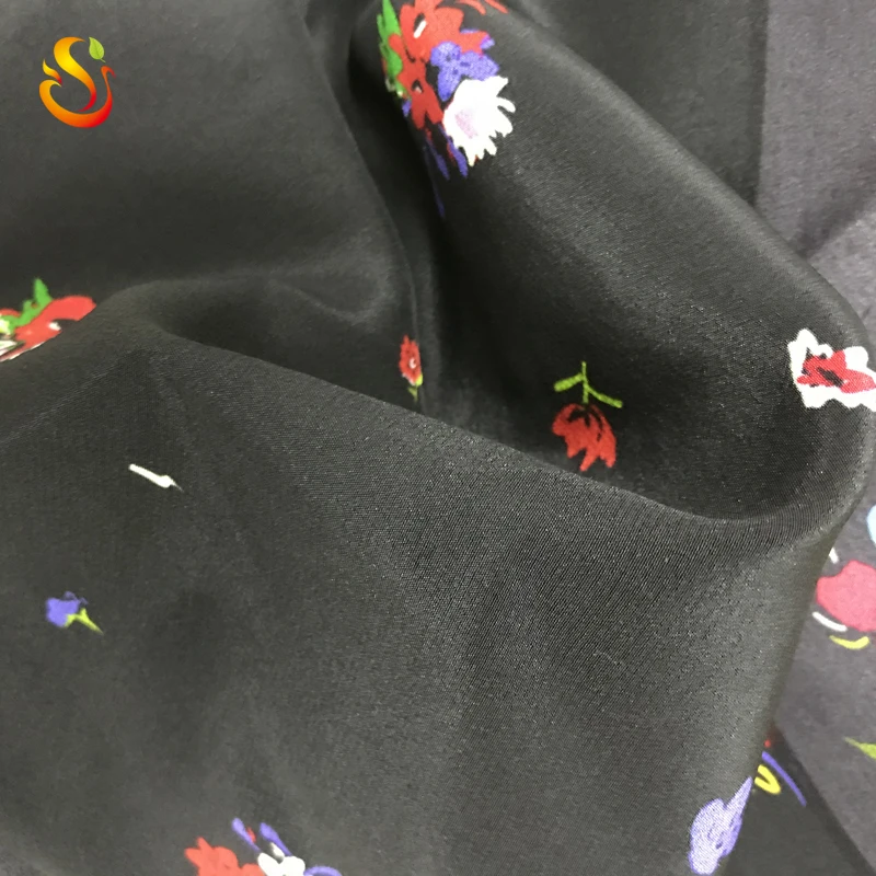 
Custom Floral Print Chinese Silk Crepe De Chine Fabric 