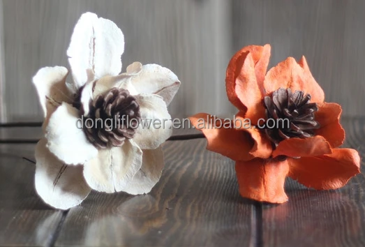 White Pinecone fruit shell Handmade fake Flowers giant size