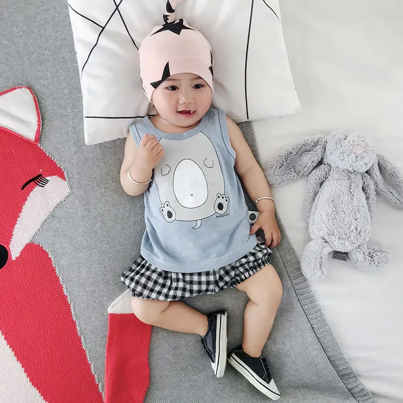 
Baby clothing Hot-selling baby summer clothes cartoon waistcoats and baby clothes in 2019 