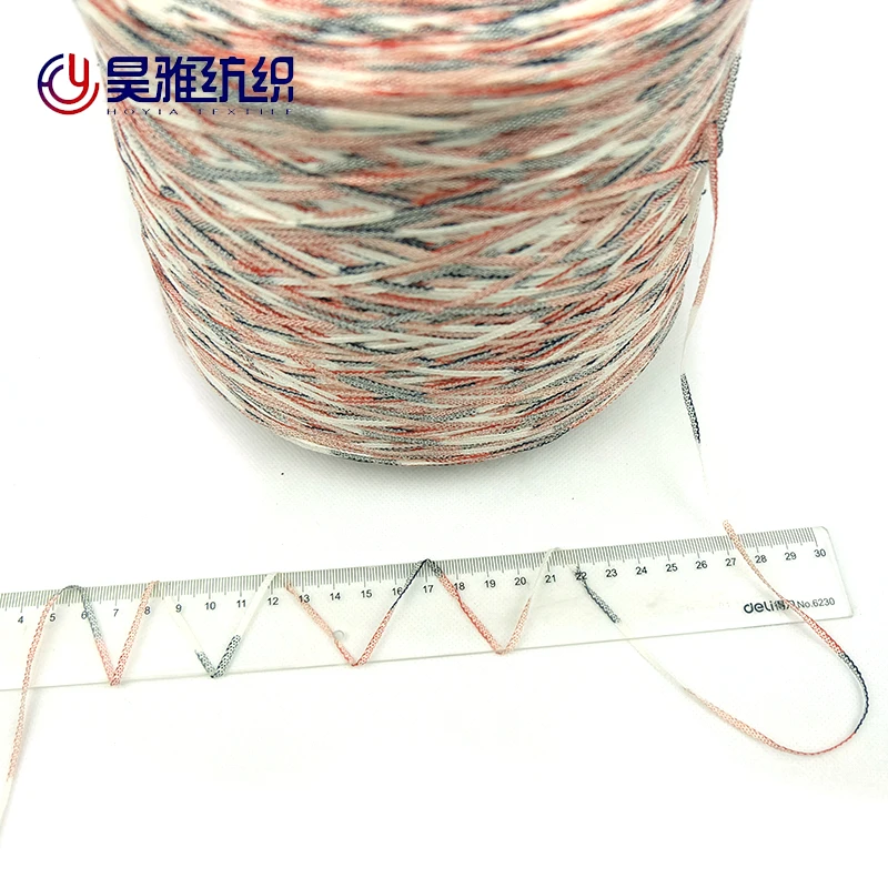 
China factory wholesale rayon ribbon tape novelty fancy yarn for hand knitting 