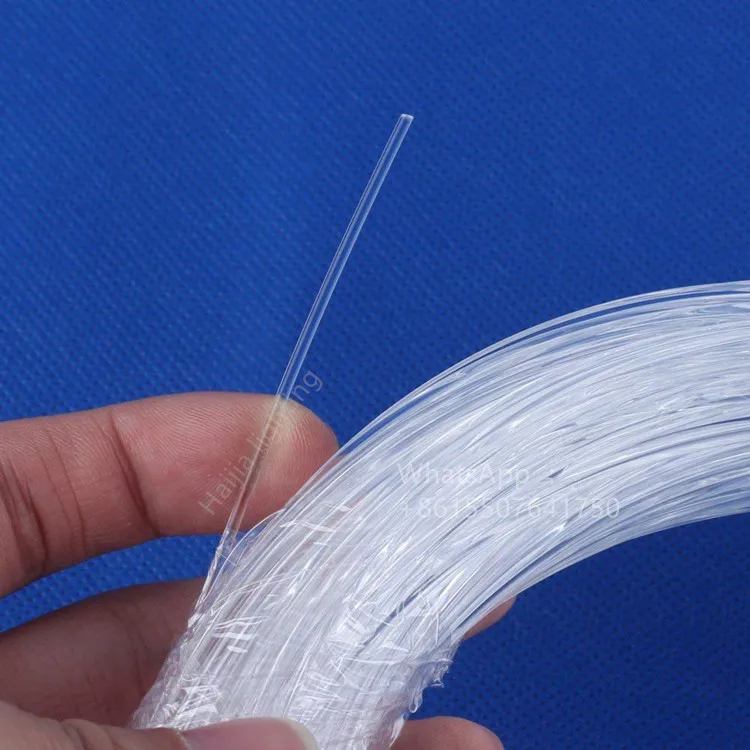 customizing diameter special size 0.35mm 0.4mm 0.6mm transparent PMMA lighting decorative plastic fiber optic