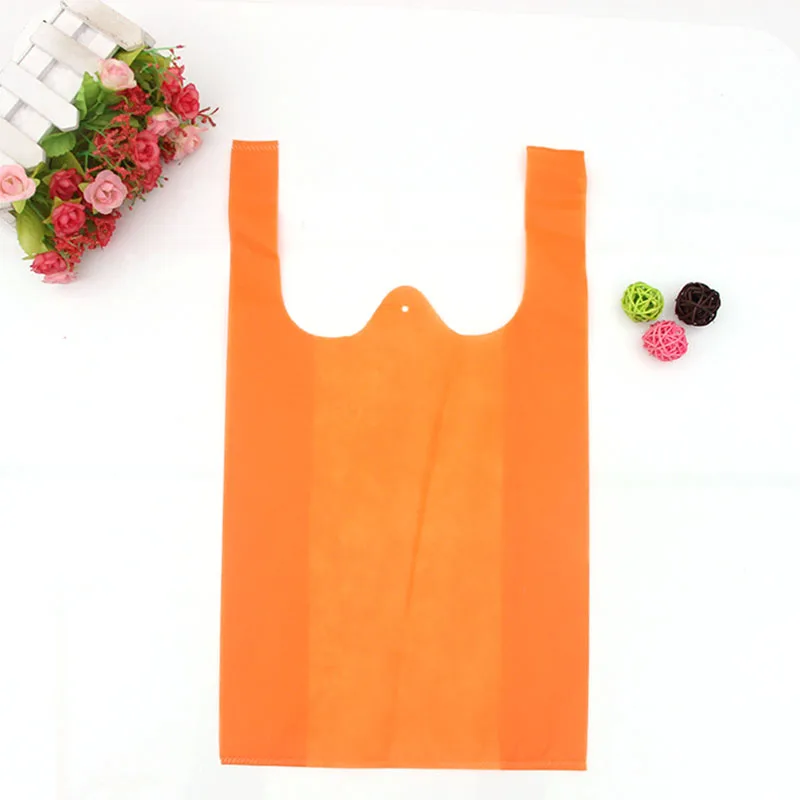 Colorful logo printed non woven t shirt bags image non woven bag for shopping