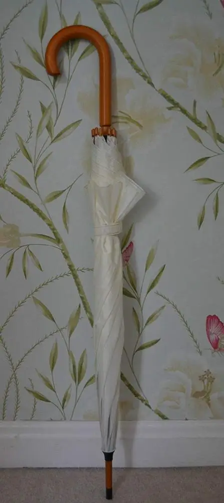 
Large Ivory Cream Woodstick Wedding Umbrella / Golf Races Parasol 