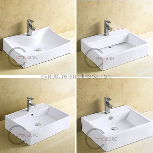 Wholesale Wash Basin Factory High Quality White Above Counter Top Sink Bathroom Sink Cheap Ceramic Art Wash Hand Basin