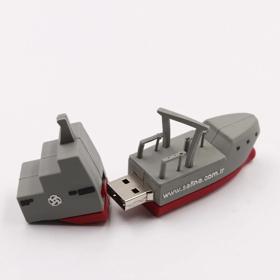 3D лодка сосуд яхта Форма Мягкая Резина ПВХ USB флэш-клипер Драйвер диск