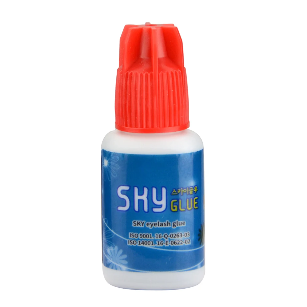 Korea Sky Crystal Black Private Label Eyelash Extension Glue 1 Second Lashes Glue Adhesive Red Cap