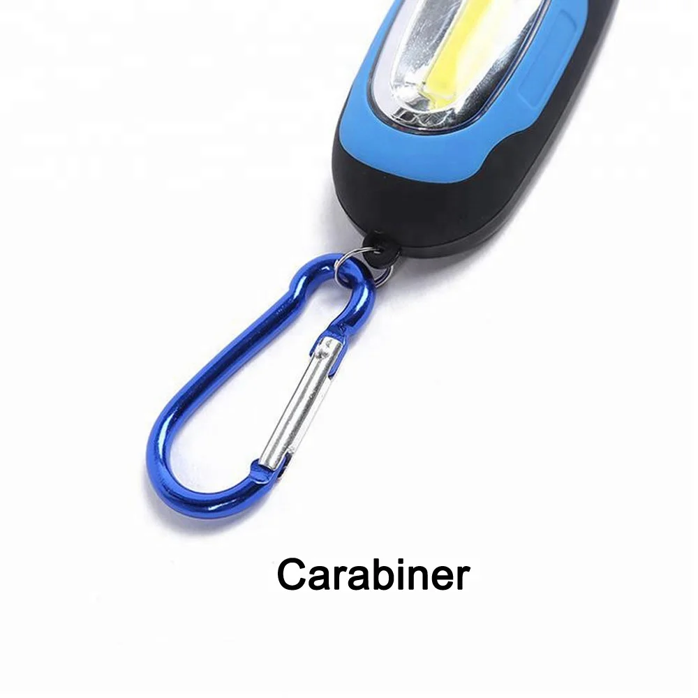 Портативный светодиодный мини-фонарик, Карманный Брелок COB с магнитом и карабином, 4 разных цвета