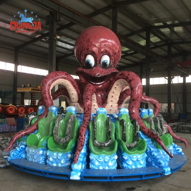 
Changda Rides !!! High Quality Fiberglass Octopus Outdoor Cheap Fairground Rides Small Octopus Polo Rotating For Sale 