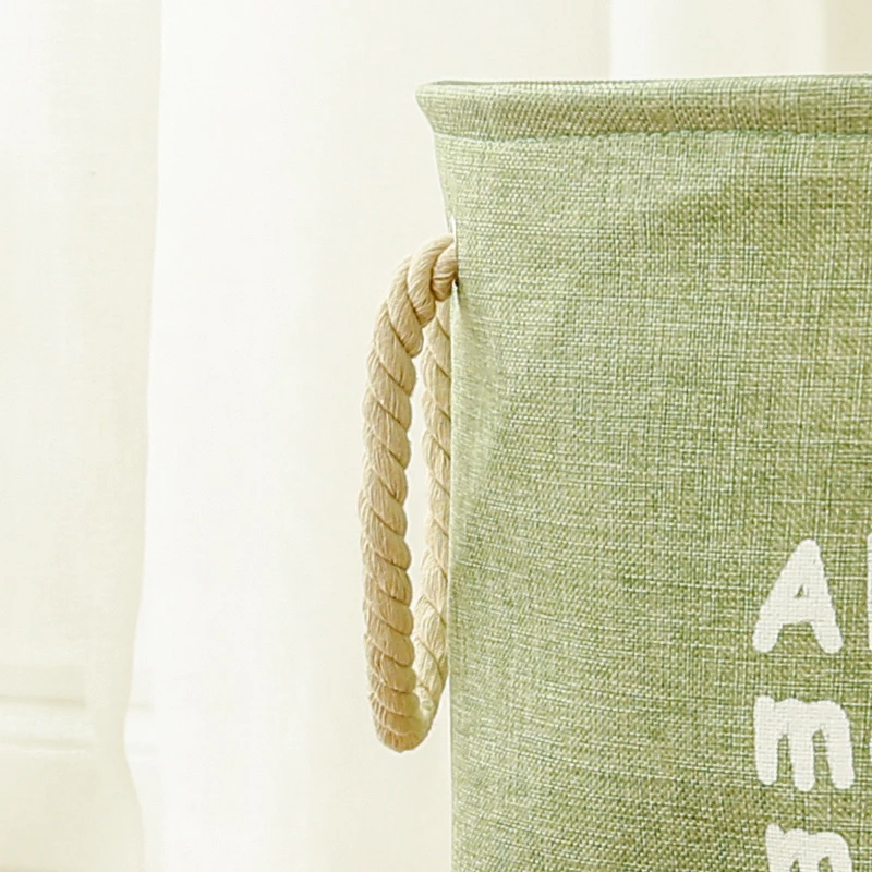 Customized Logo Multi-function Decorative Cotton Folding Collapsible Linen Hemp Burlap Jute Laundry Basket