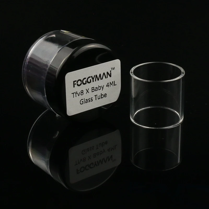 Foggyman 2ml 4ml straight and bulb  Pyrex replacement glass tube for tfv8 x baby atomizer vape