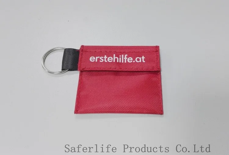 
Competitive promotion products key chain emergency disposable CPR face shields 
