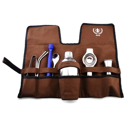 Luxury 350ml 5pcs stainless steel bartender shaker cocktail mixing set high grade metal club whiskey bar tool gift set