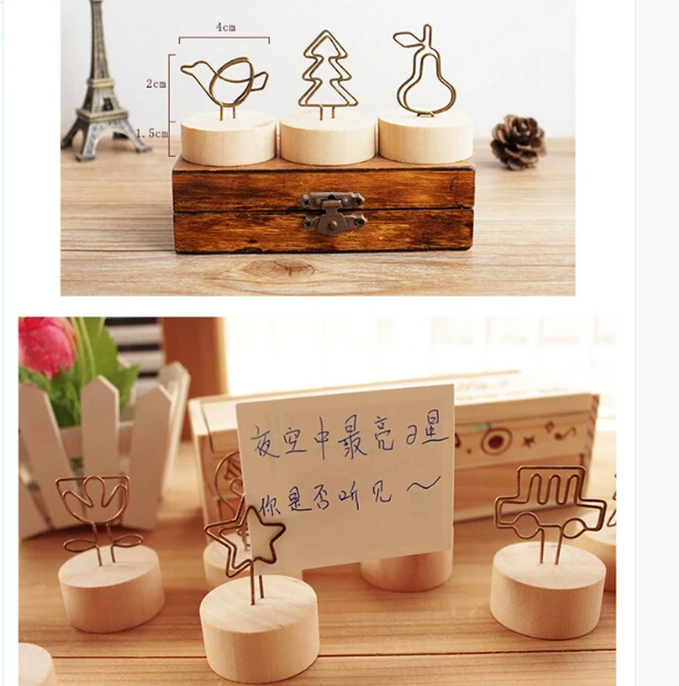 factory business card clip holder wooden sring clip