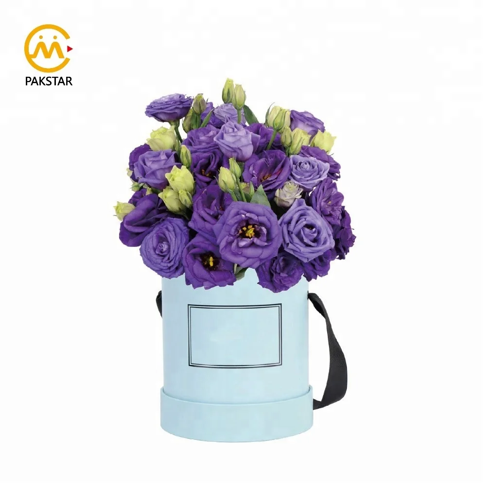 Wholesale custom logo thick bouquet rose preserved flower gift packaging round boxes