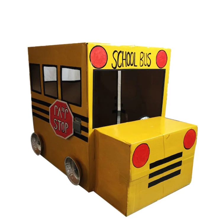 Color Brilliancy Exquisite school bus shaped cardboard display