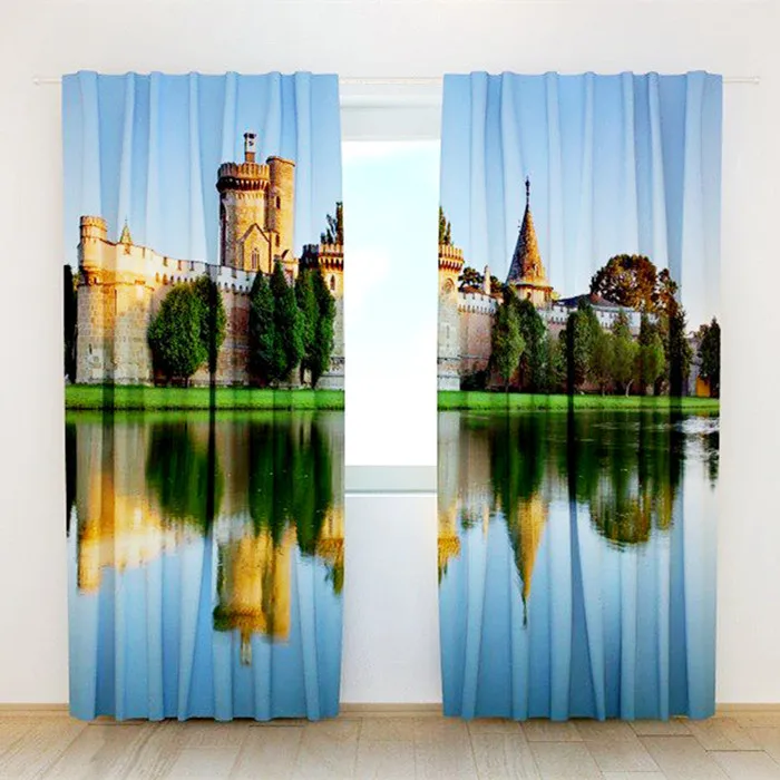 
2017 Hot Selling High Speed The Latest 3D Curtain For Living Room , Shade Curtain With Fantastic Scenery 