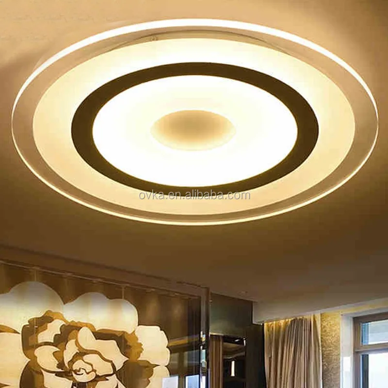 modern ultra-thin chandelier lighting round bedroom light living room acrylic chandelier