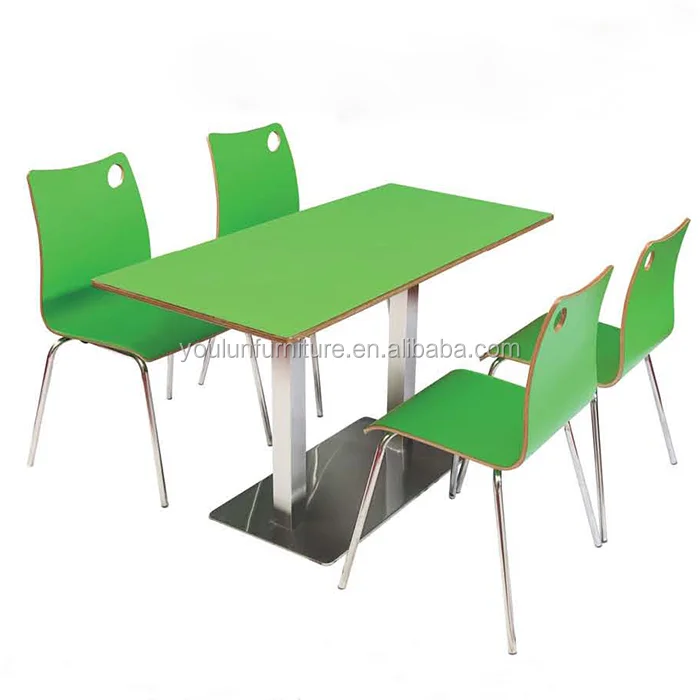 Набор стульев для ресторана, стол зеленого цвета