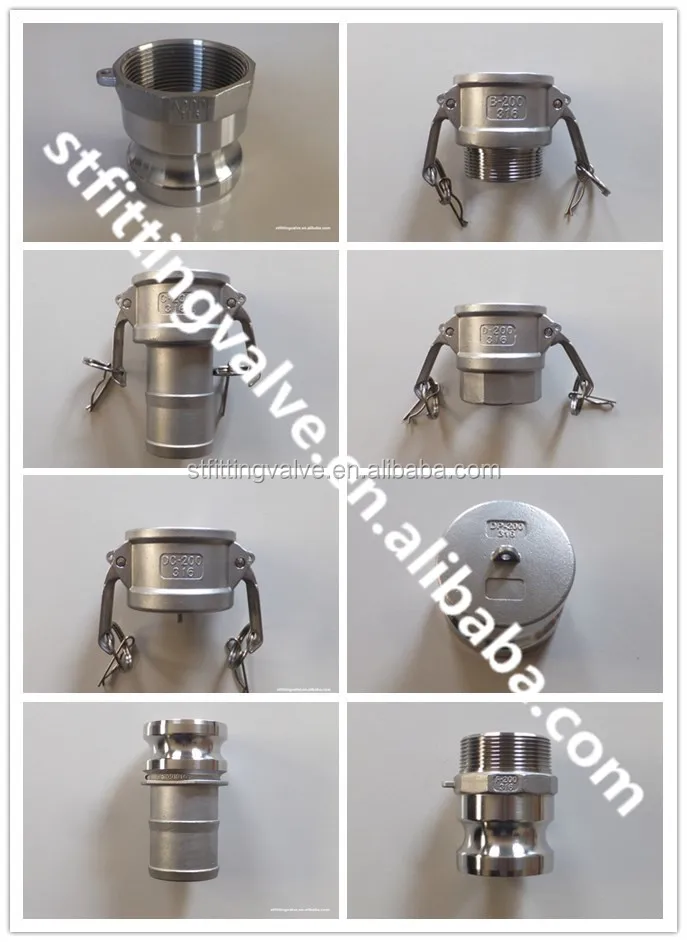 Stainless steel camlock/quick coupling  Male/Female threaded, hose shank, cap, plug