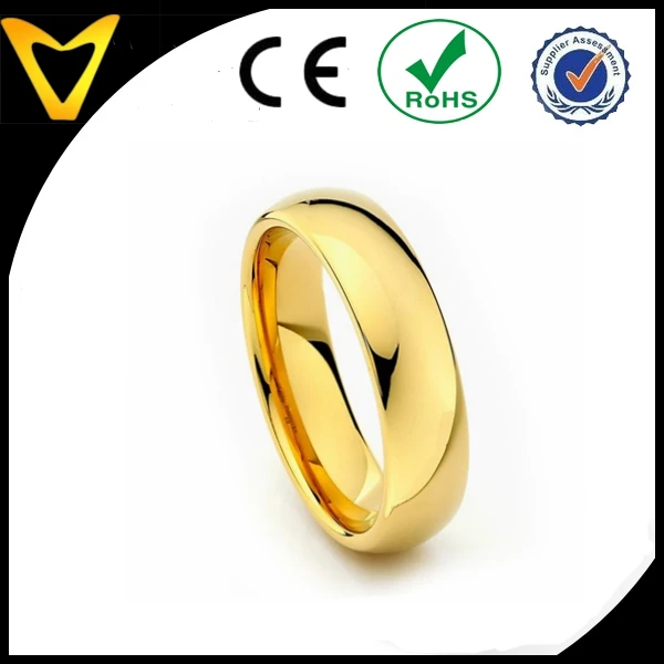 Bling Bling Jewelry 18K IP Gold Plated Simple Designs Gold Matching Couple Tungsten Rings wedding rings for men and women gold
