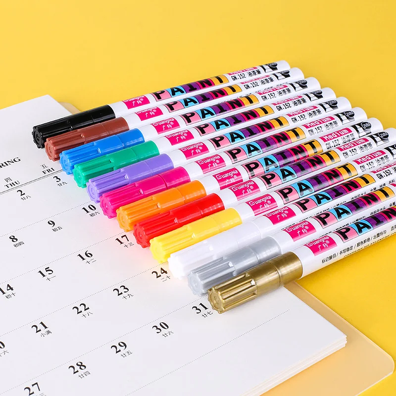 12 Colors Fine Point Paint Marker Non-toxic Indelible Marker DIY Art marker Car Tyre Paint Pen