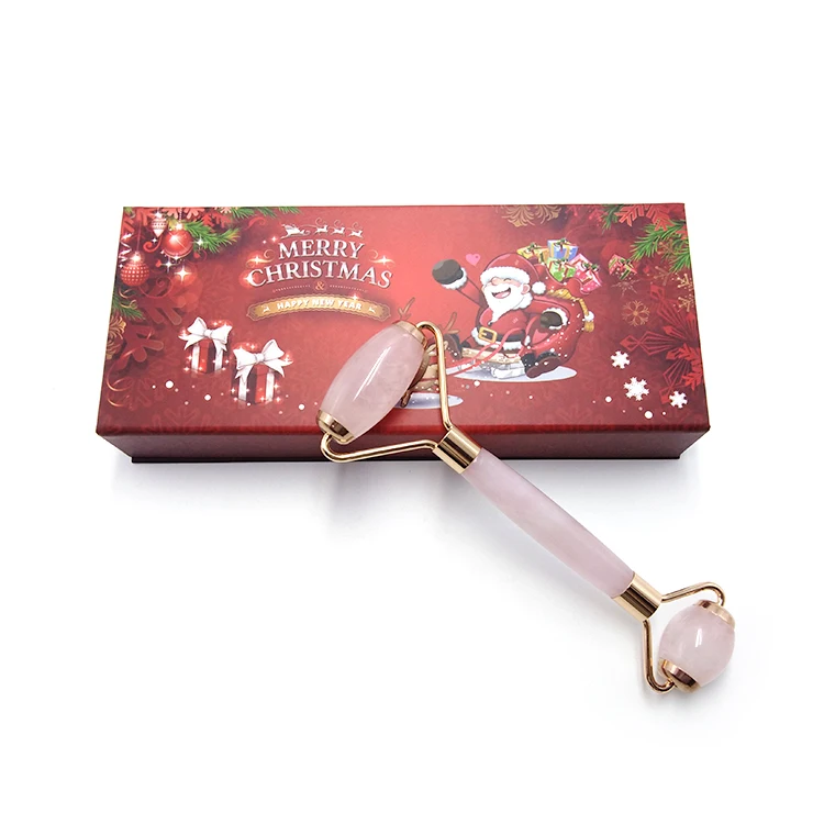 Anti Aging Facial Tools 100% Nephrite Jade Ball Roller Therapy rose jade Rose Quartz Stone roller With Metal Ear