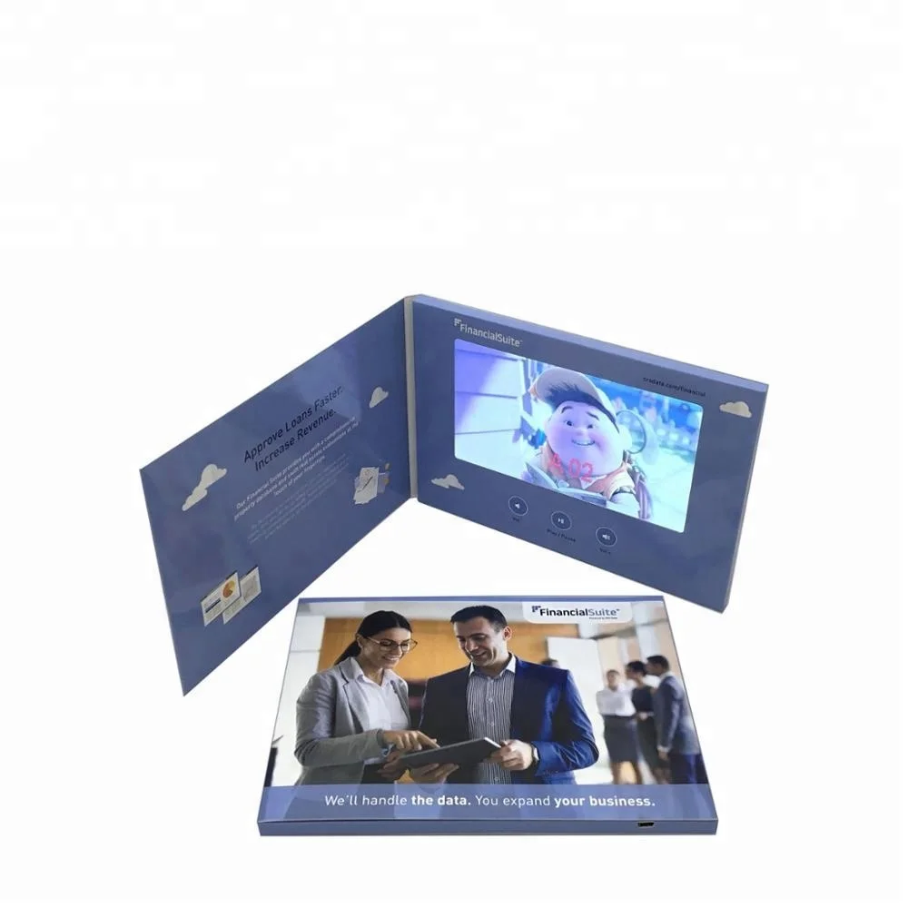 
custom video gift box greeting card LCD light control video card 