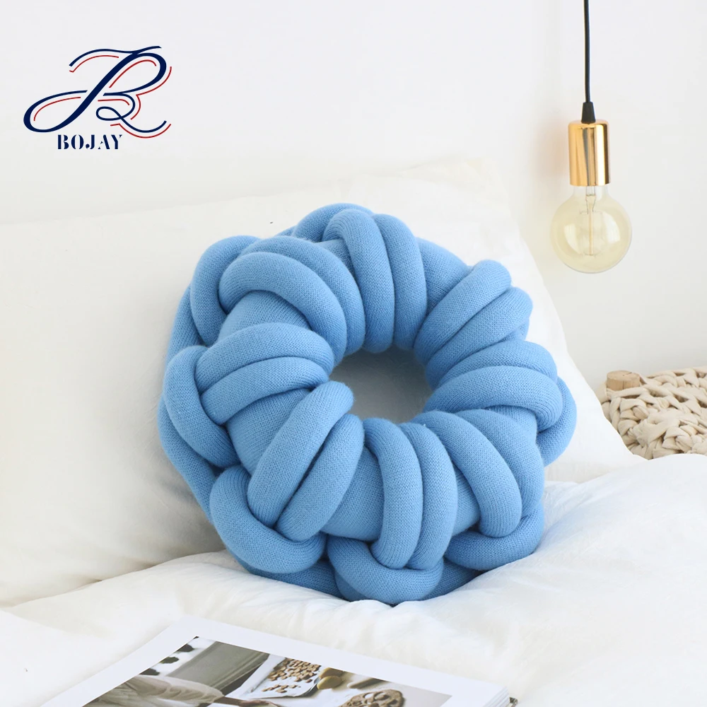Simple Design Round Solid Chunky Throw Pillow Knot Cushion Floor Sleeping Couch  Decorative Pillow