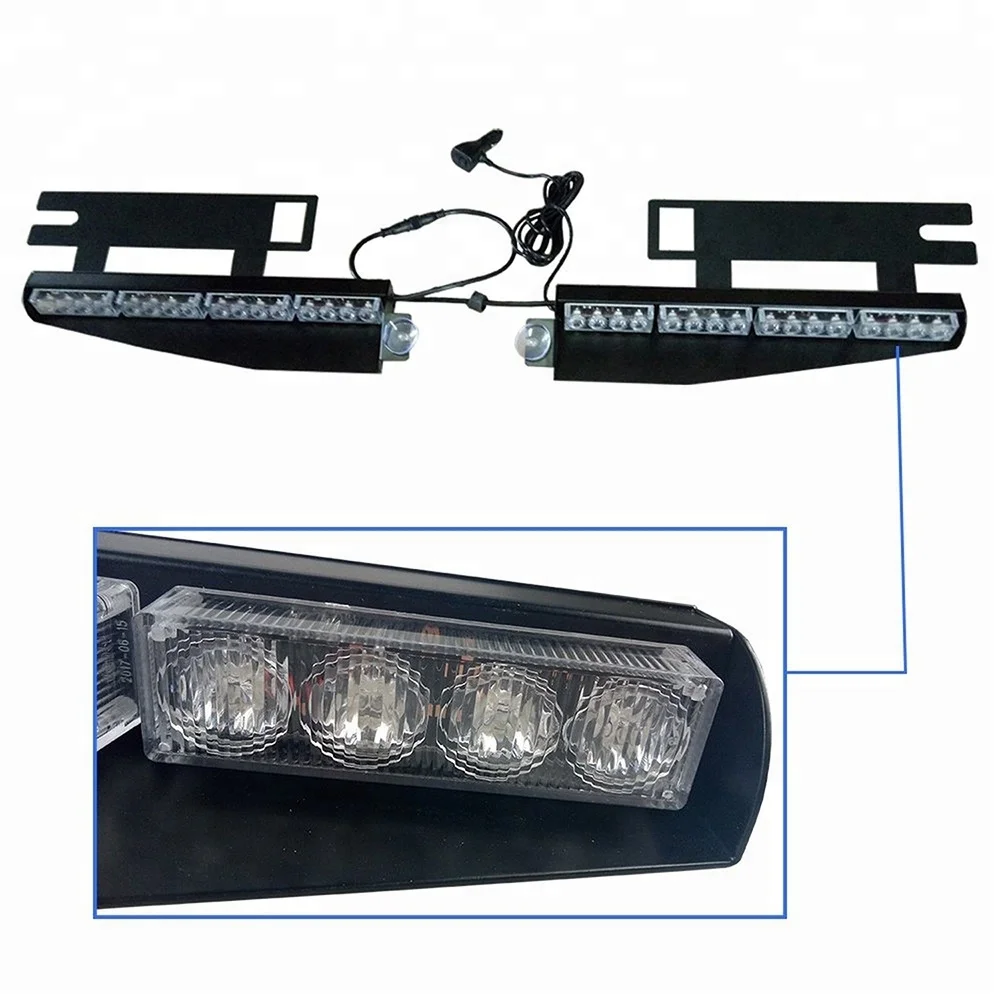 32LED 32W LED Lightbar Visor Light Windshield Emergency Hazard Warning Strobe