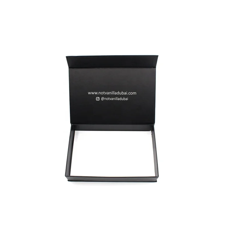 Customized logo cardboard black magnetic gift box with magnet closure Guangzhou Manufacturer