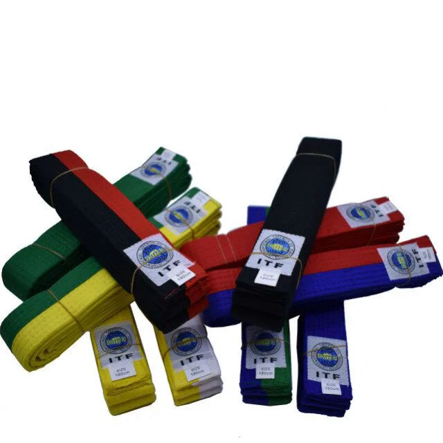 Wholesale custom logo cotton top quality taekwondo belts