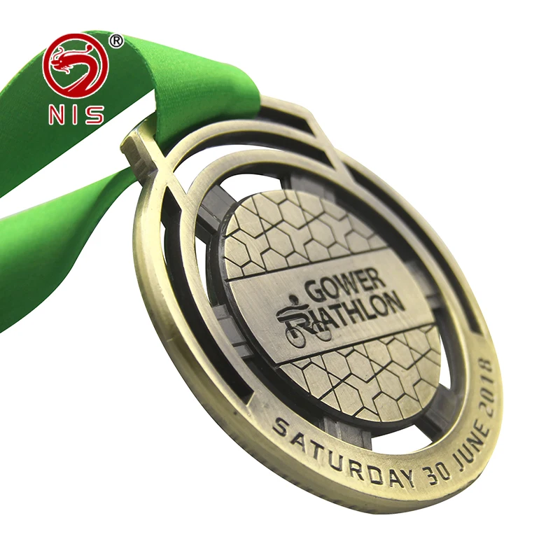 Cheap 3d antique copper souvenir metal custom round brass logo medal